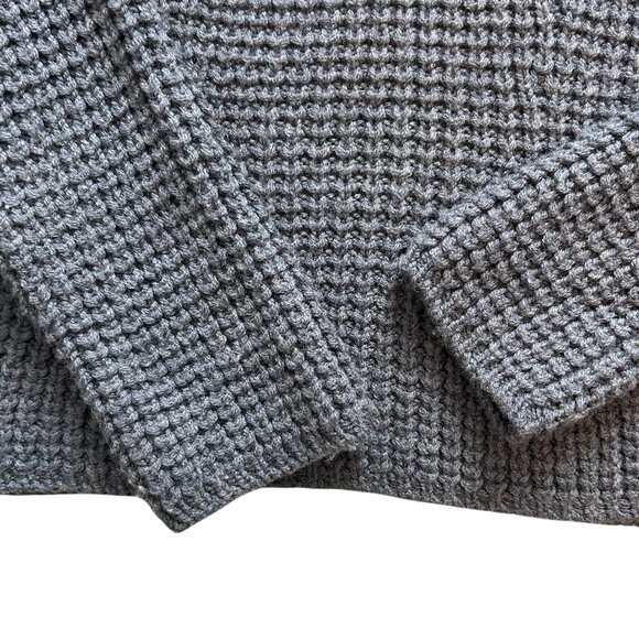 Neiman Marcus Merino Wool Turtleneck Sweater | Charcoal Gray Roll Neck, Small - Picture 3 of 5